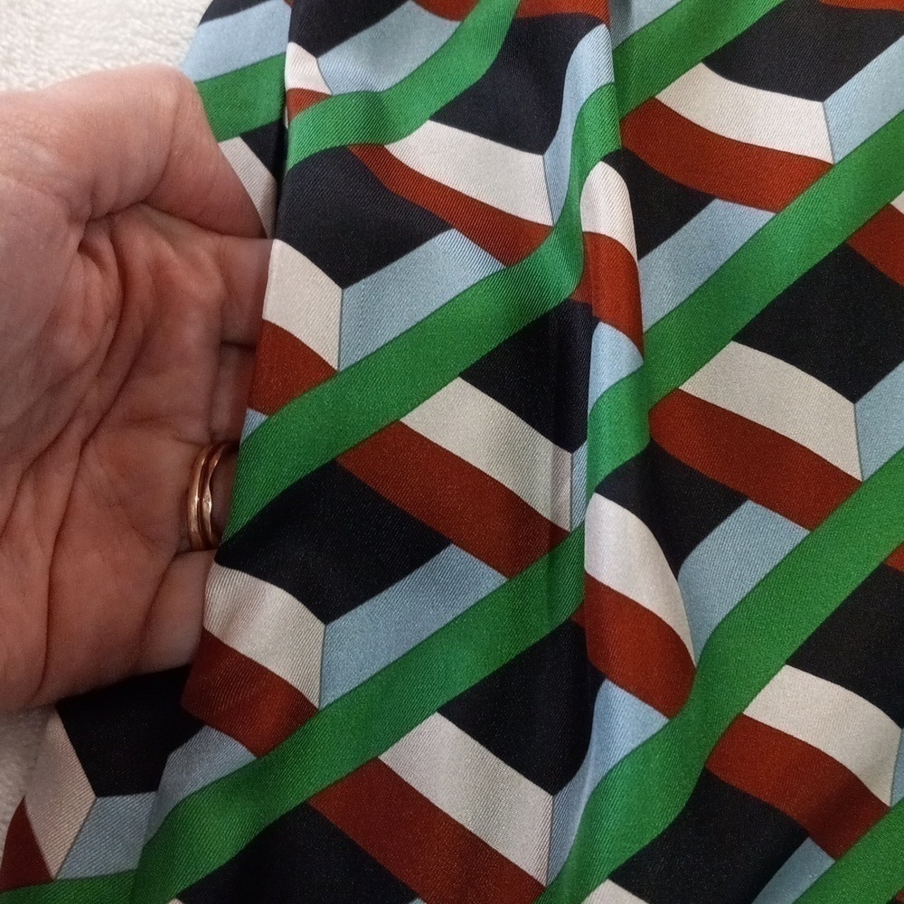 J. Crew Ratti Retro Silk Geometric Skirt in Simpatico Diamond Lattice NWT - Picture 11 of 16